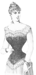 Dame von 1898 mit geschnürter Wespentaille